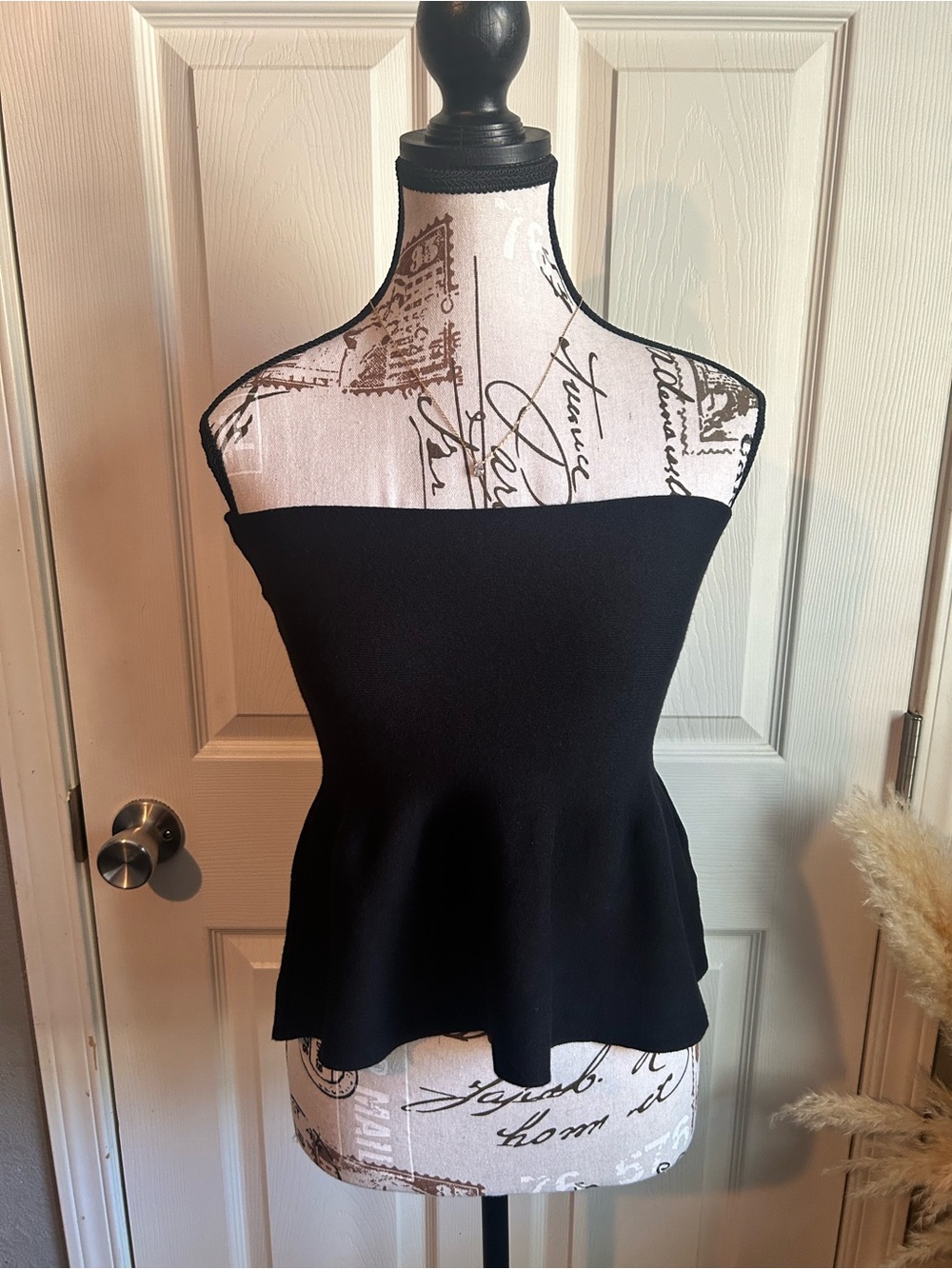 Papermoon Black Strapless Peplum top